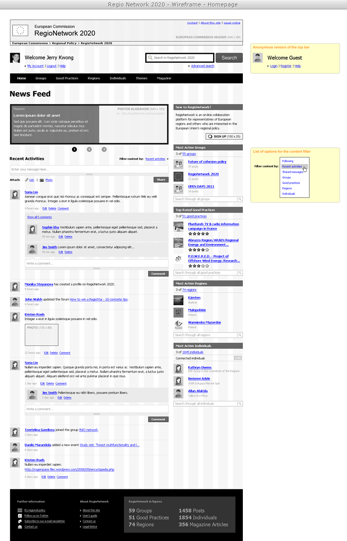 Regio Network - Wireframe - Homepage Regio Network - Wireframe - Homepage